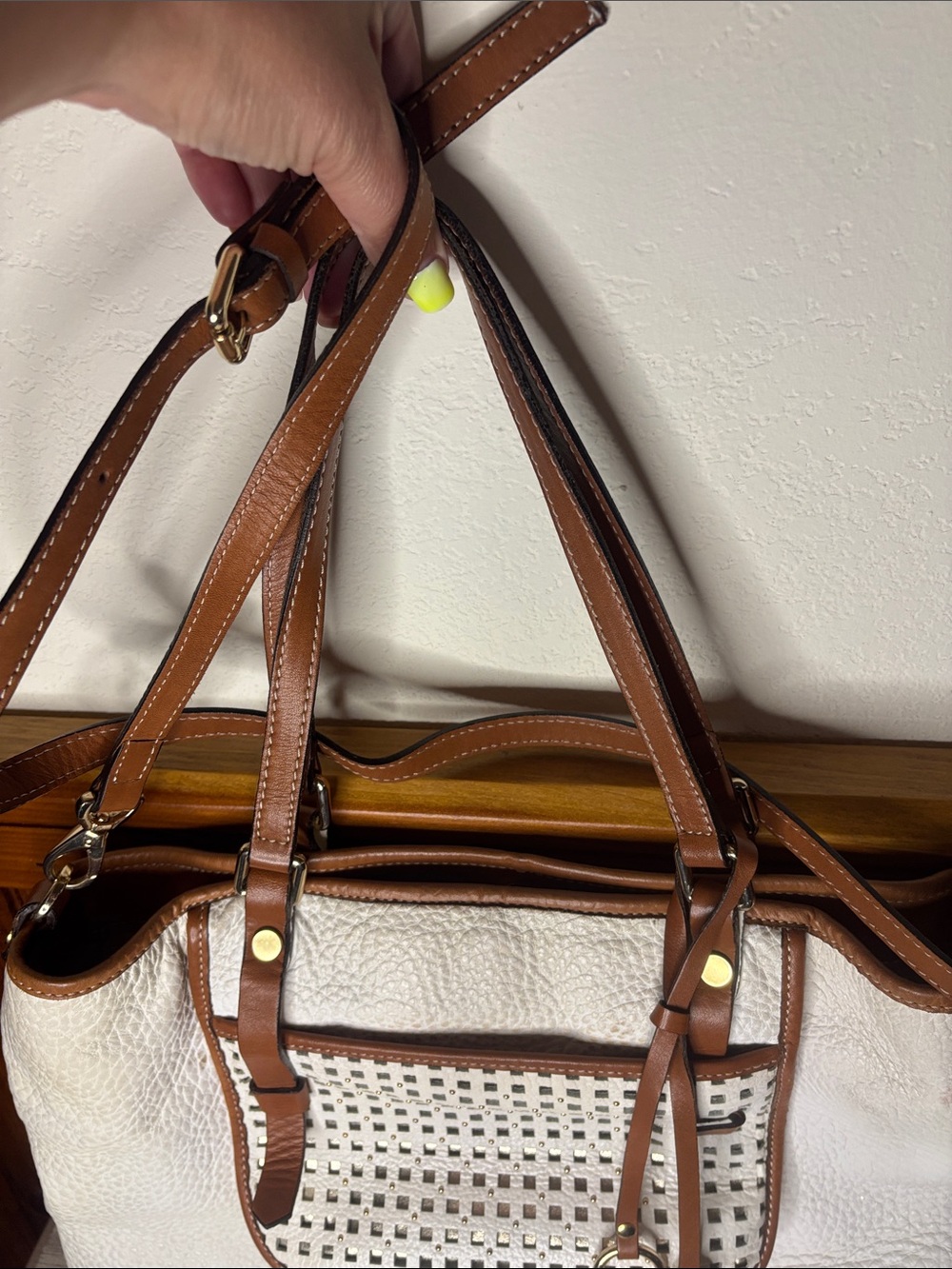 Asia Bellucci white genuine leather satchel - Picture 5 of 16
